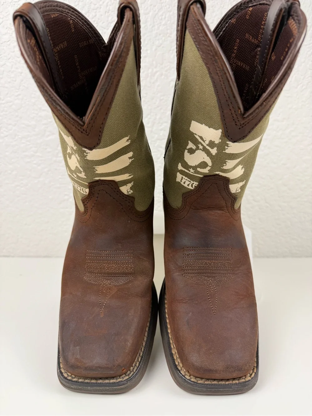 Durango Lil' Rebel USA Flag Army Western Cowboy Boots | Size 3M